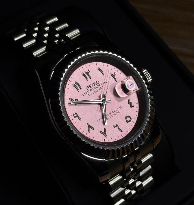 Seiko Mod Datejust Arabic Dial Rose