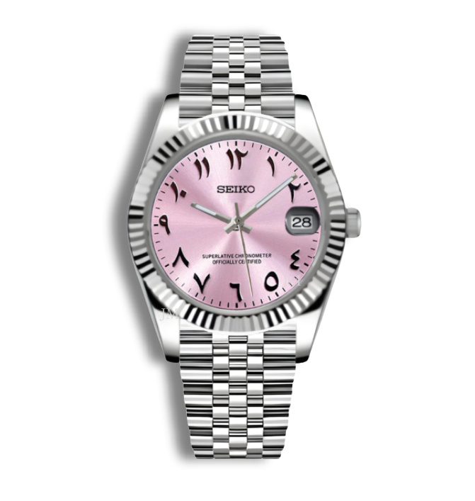 Seiko Mod Datejust Arabic Dial Rose