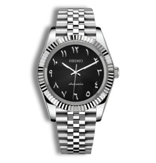Seiko Mod Datejust Arabic Dial Noire Sans Date
