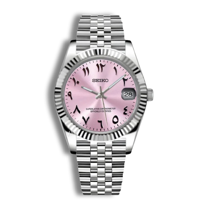 Seiko Mod Datejust Arabic Dial Rose