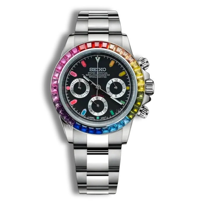 Seiko Mod Daytona Rainbow Lunette Multicolore