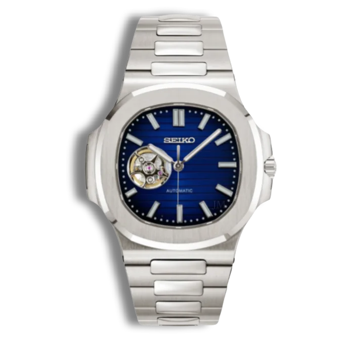 Seiko Mod Nautilus Bleu Cœur Ouvert