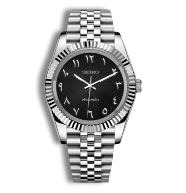 Seiko Mod Datejust Arabic Dial Noire Sans Date
