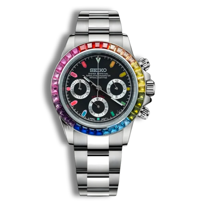 Seiko Mod Daytona Rainbow Lunette Multicolore