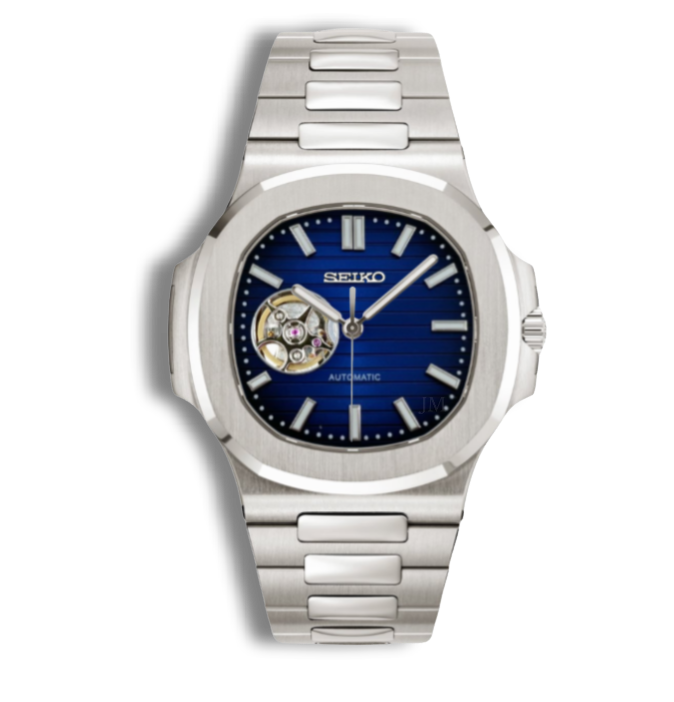Seiko Mod Nautilus Bleu Cœur Ouvert